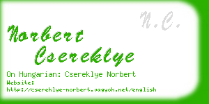 norbert csereklye business card